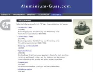 Homepage Aluminium-Gießerei Grießinger