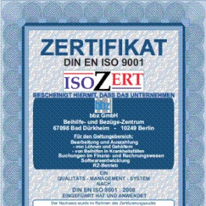 Homepage bbz GmbH Beihilfe- und Bezüge-Zentrum