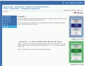 Homepage E. + E. Boss GmbH