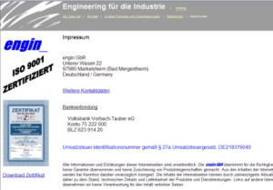 Homepage ENDIN GmbH