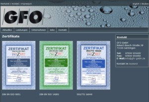 Homepage GFO GmbH
