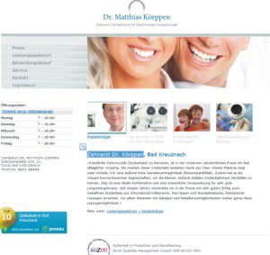 Homepage Zahnarzt Dr. Körppen