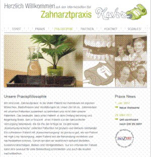 Homepage Zahnarztpraxis Kuhr