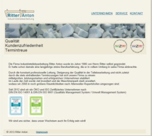 Homepage Ritter industrieteilebearbeitung