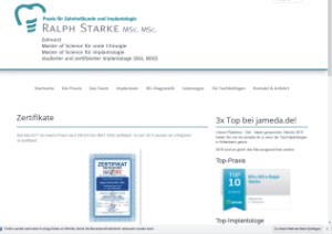 Homepage Zahnarztpraxis Ralph Starke MSc, MSc