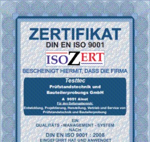 Homepage TESTTEC GmbH (Österreich)