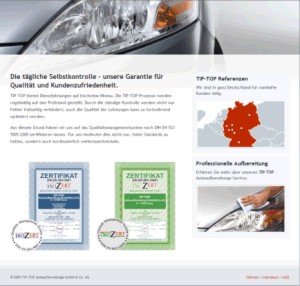 Homepage TIP-TOP Autoaufbereitungs GmbH & Co. KG
