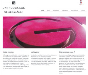 Homepage Uniflockage S.A.S. (Frankreich)
